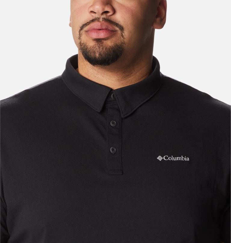 Men's Columbia Thistletown Hills Polo Shirts Black | Plus Size CA-U3AL1